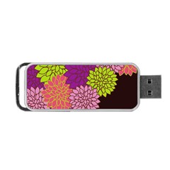 Floral Card Template Bright Colorful Dahlia Flowers Pattern Background Portable Usb Flash (one Side) by Nexatart