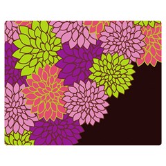 Floral Card Template Bright Colorful Dahlia Flowers Pattern Background Double Sided Flano Blanket (medium)  by Nexatart