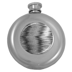 Rectangle Abstract Background Black And White In Rectangle Shape Round Hip Flask (5 Oz) by Nexatart