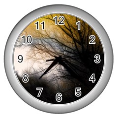 Tree Art Artistic Abstract Background Wall Clocks (silver)  by Nexatart