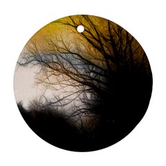 Tree Art Artistic Abstract Background Round Ornament (two Sides)