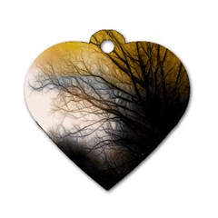 Tree Art Artistic Abstract Background Dog Tag Heart (one Side) by Nexatart