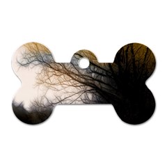 Tree Art Artistic Abstract Background Dog Tag Bone (one Side) by Nexatart