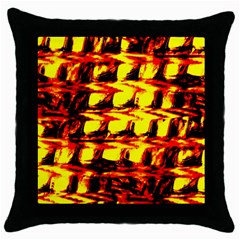 Yellow Seamless Abstract Brick Background Throw Pillow Case (black) by Nexatart