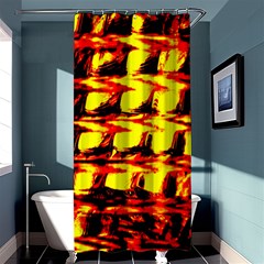 Yellow Seamless Abstract Brick Background Shower Curtain 36  X 72  (stall)  by Nexatart