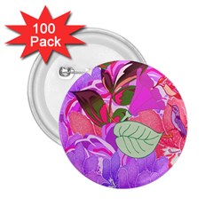 Abstract Design With Hummingbirds 2 25  Buttons (100 Pack)  by Nexatart