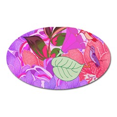 Abstract Design With Hummingbirds Oval Magnet