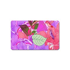 Abstract Design With Hummingbirds Magnet (name Card) by Nexatart