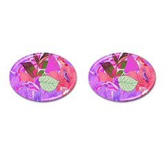 Abstract Design With Hummingbirds Cufflinks (oval) by Nexatart