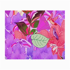 Abstract Design With Hummingbirds Small Glasses Cloth (2-side) by Nexatart