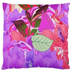 Abstract Design With Hummingbirds Large Cushion Case (two Sides) by Nexatart