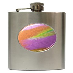 Metallic Brush Strokes Paint Abstract Texture Hip Flask (6 Oz) by Nexatart