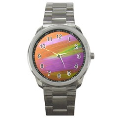 Metallic Brush Strokes Paint Abstract Texture Sport Metal Watch by Nexatart