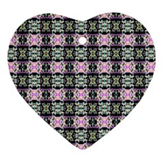 Colorful Pixelation Repeat Pattern Ornament (heart)