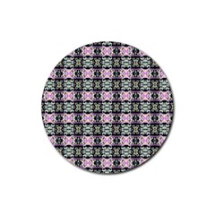 Colorful Pixelation Repeat Pattern Rubber Round Coaster (4 Pack)  by Nexatart