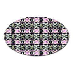 Colorful Pixelation Repeat Pattern Oval Magnet