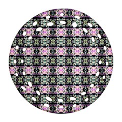 Colorful Pixelation Repeat Pattern Ornament (round Filigree) by Nexatart