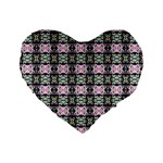 Colorful Pixelation Repeat Pattern Standard 16  Premium Flano Heart Shape Cushions Front