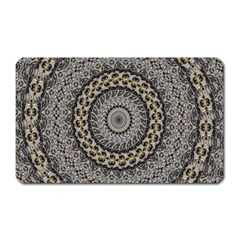 Celestial Pinwheel Of Pattern Texture And Abstract Shapes N Brown Magnet (rectangular) by Nexatart