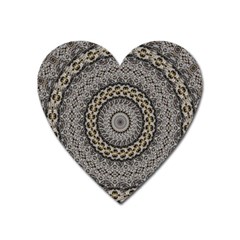 Celestial Pinwheel Of Pattern Texture And Abstract Shapes N Brown Heart Magnet by Nexatart