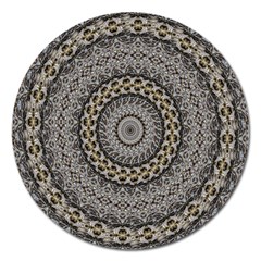 Celestial Pinwheel Of Pattern Texture And Abstract Shapes N Brown Magnet 5  (round) by Nexatart