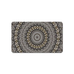 Celestial Pinwheel Of Pattern Texture And Abstract Shapes N Brown Magnet (name Card) by Nexatart