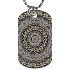 Celestial Pinwheel Of Pattern Texture And Abstract Shapes N Brown Dog Tag (one Side)