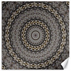 Celestial Pinwheel Of Pattern Texture And Abstract Shapes N Brown Canvas 16  X 16   by Nexatart