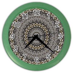 Celestial Pinwheel Of Pattern Texture And Abstract Shapes N Brown Color Wall Clocks by Nexatart