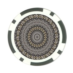 Celestial Pinwheel Of Pattern Texture And Abstract Shapes N Brown Poker Chip Card Guard by Nexatart