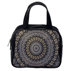 Celestial Pinwheel Of Pattern Texture And Abstract Shapes N Brown Classic Handbags (one Side) by Nexatart