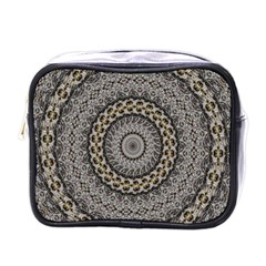 Celestial Pinwheel Of Pattern Texture And Abstract Shapes N Brown Mini Toiletries Bags by Nexatart