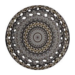 Celestial Pinwheel Of Pattern Texture And Abstract Shapes N Brown Ornament (round Filigree) by Nexatart