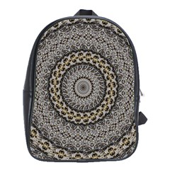 Celestial Pinwheel Of Pattern Texture And Abstract Shapes N Brown School Bags (xl)  by Nexatart