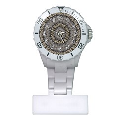 Celestial Pinwheel Of Pattern Texture And Abstract Shapes N Brown Plastic Nurses Watch by Nexatart