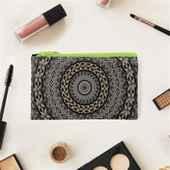 Celestial Pinwheel Of Pattern Texture And Abstract Shapes N Brown Cosmetic Bag (xs) by Nexatart