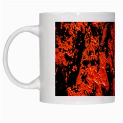 Abstract Orange Background White Mugs by Nexatart