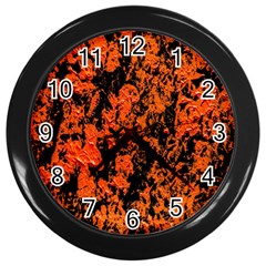 Abstract Orange Background Wall Clocks (Black)