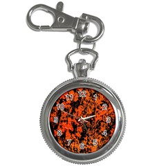 Abstract Orange Background Key Chain Watches