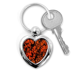 Abstract Orange Background Key Chains (Heart) 