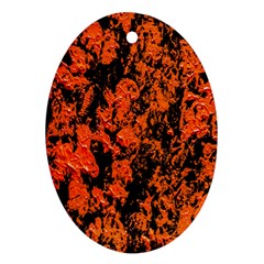 Abstract Orange Background Oval Ornament (Two Sides)