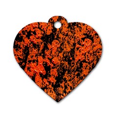 Abstract Orange Background Dog Tag Heart (One Side)