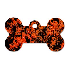 Abstract Orange Background Dog Tag Bone (One Side)