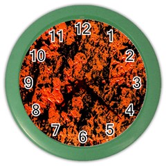 Abstract Orange Background Color Wall Clocks