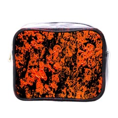 Abstract Orange Background Mini Toiletries Bags by Nexatart