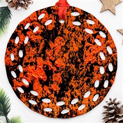 Abstract Orange Background Ornament (Round Filigree)