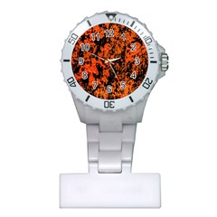 Abstract Orange Background Plastic Nurses Watch