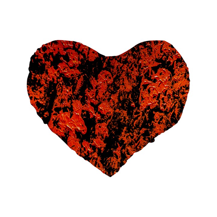 Abstract Orange Background Standard 16  Premium Flano Heart Shape Cushions