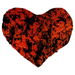 Abstract Orange Background Large 19  Premium Flano Heart Shape Cushions