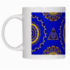 Abstract Mandala Seamless Pattern White Mugs by Nexatart